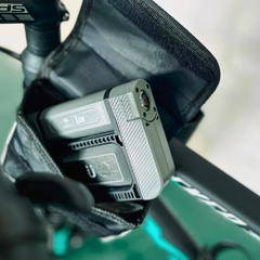 Compact foldable camping light in backpack