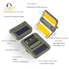 LED Solar Powered Foldable Camping Light