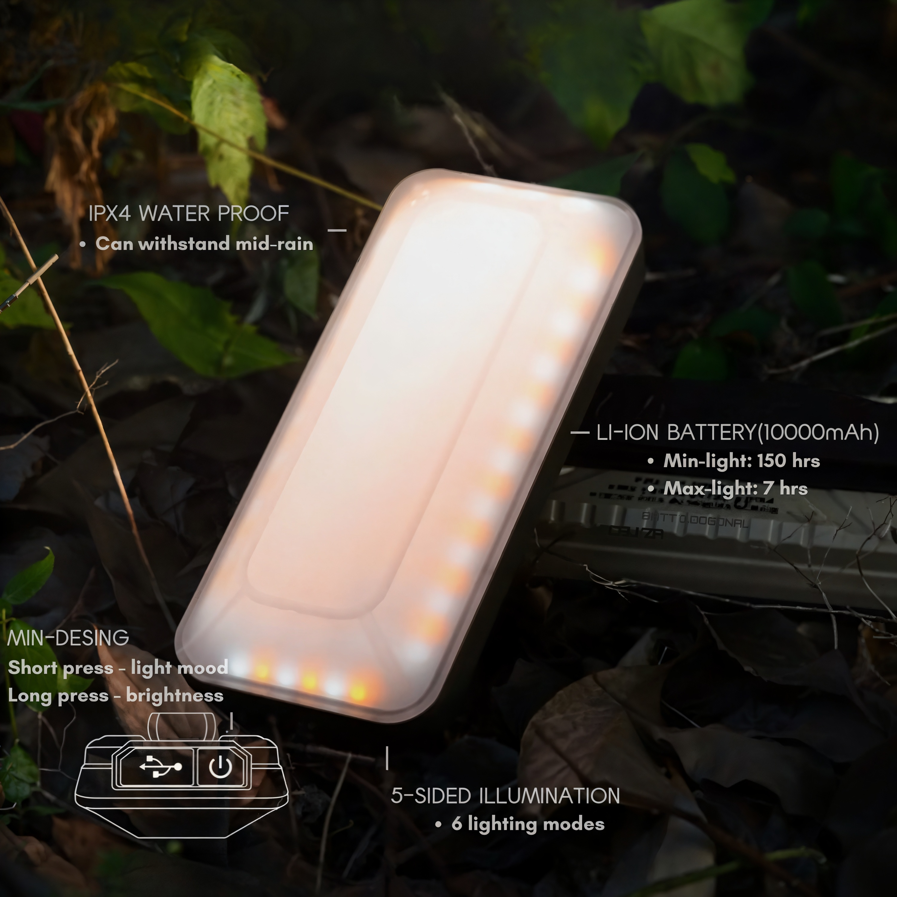 rechargeable magnetic camping lantern